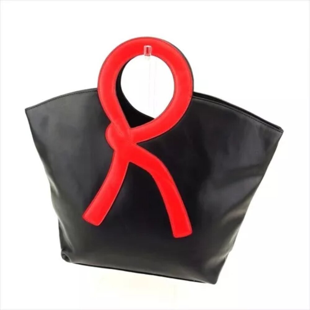 Roberta Di Camerino bag Hand bag Black Red leather unisex Authentic